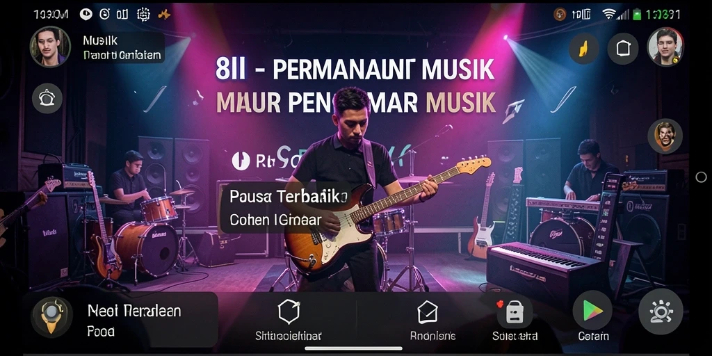Tampilan gameplay menarik dalam aplikasi musik 8II.