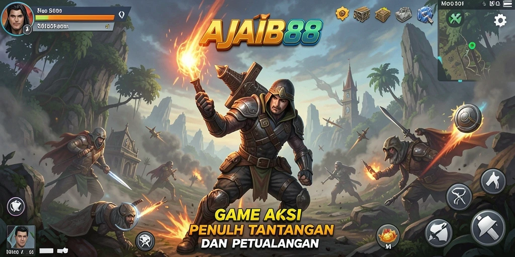 Tampilan menarik saat karakter bertarung dalam AJAIB88.