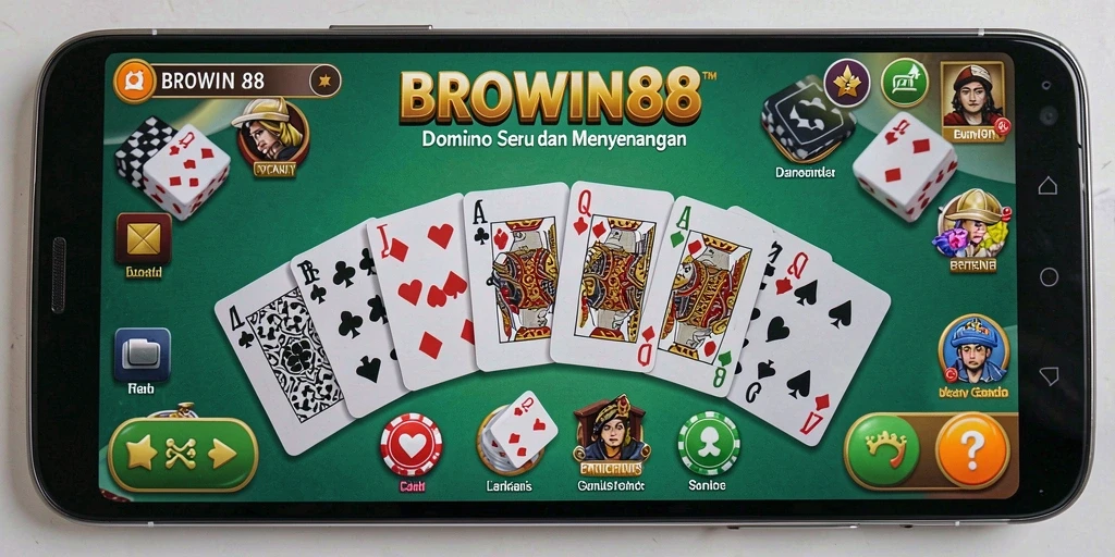 Gameplay seru BROWIN88 dalam permainan Domino.