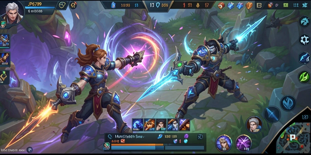 Tangkapan layar gameplay seru dari JP6789, menunjukan pertempuran tim.