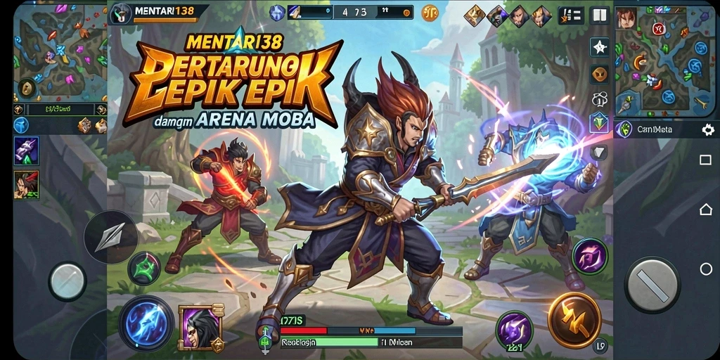 Screenshot gameplay MENTARI138 menampilkan pertarungan seru antar pahlawan.