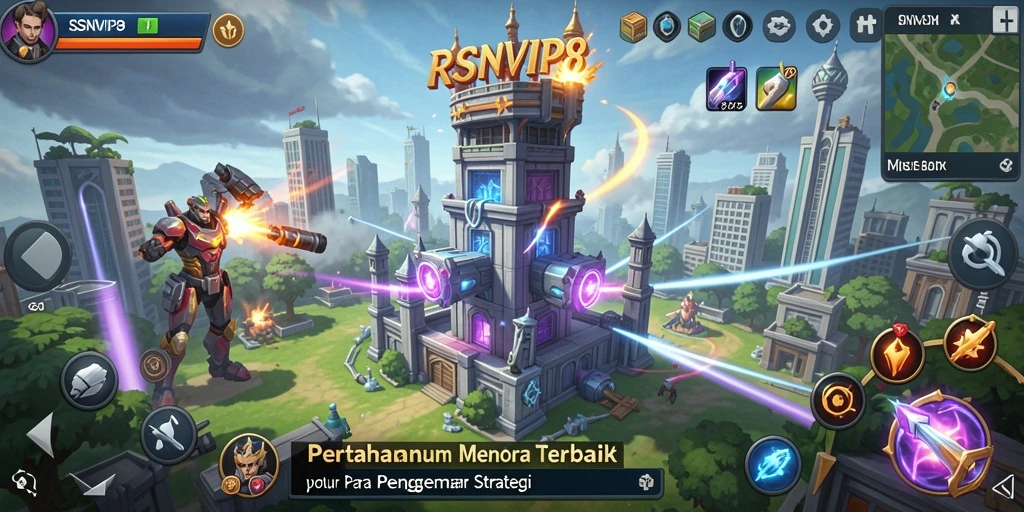 Gameplay menara pertahanan yang seru dan penuh strategi.