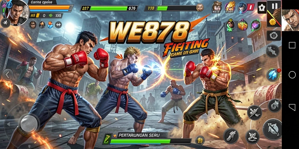 Tampilan gameplay WE878 yang mendebarkan dan penuh aksi.